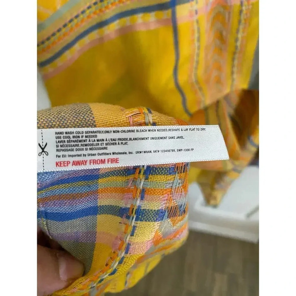 Free People Women's Yellow Wrap Kimono Top Size One Size - Picture 4 of 5